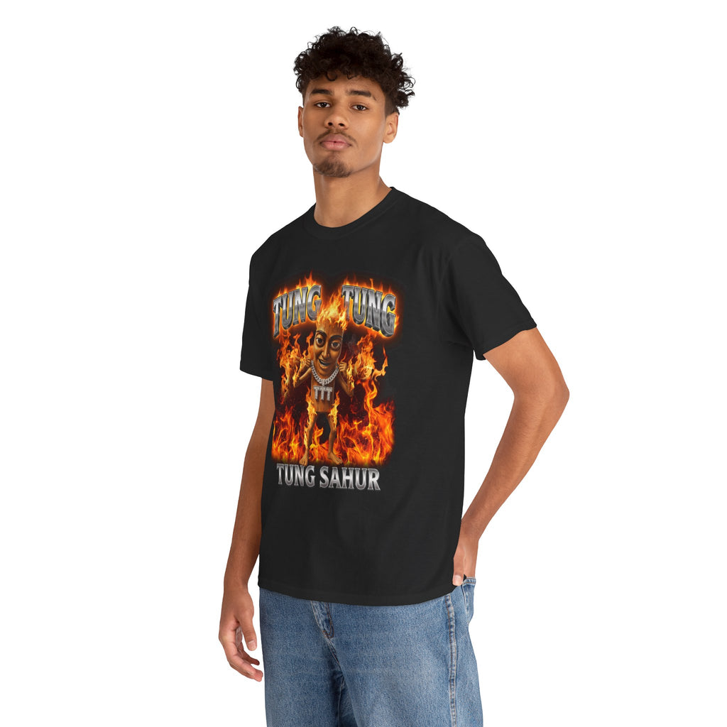 Tung Tung Tung Sahur , Triple T Vintage Bootleg T-shirt, Funny Gen Z Gift, Italian Brainrot Meme Tee